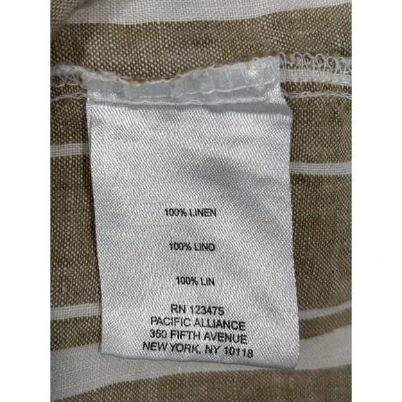 Bundle 100% Linen Tops Women M Ellen Tracy Jones NY Striped Short Sleeve Summer - Picture 9 of 13
